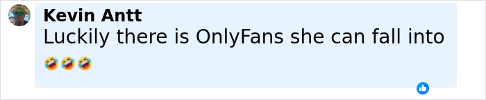 Screenshot of a Facebook comment mentioning OnlyFans in response to a discussion about a 23-year-old woman quitting her job.