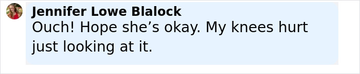 Comment saying ouch and hoping Anne Hathaway is okay after falling off stairs on The Devil Wears Prada 2 set.