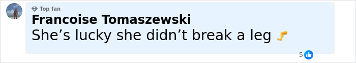 Comment on social media mentioning Anne Hathaway lucky she didn&rsquo;t break a leg after heel broke on The Devil Wears Prada 2 set.