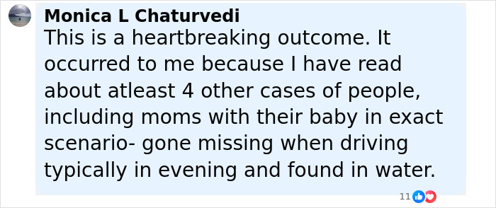 Comment about heartbreaking outcome of missing mom and baby found bodies after leaving doctor's appointment. Comment about heartbreaking outcome of missing mom and baby found bodies after leaving doctor's appointment.
