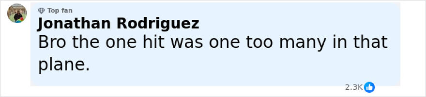 Comment from Jonathan Rodriguez about a man sparking an in-flight showdown after law breaking in bathroom. Comment from Jonathan Rodriguez about a man sparking an in-flight showdown after law breaking in bathroom.