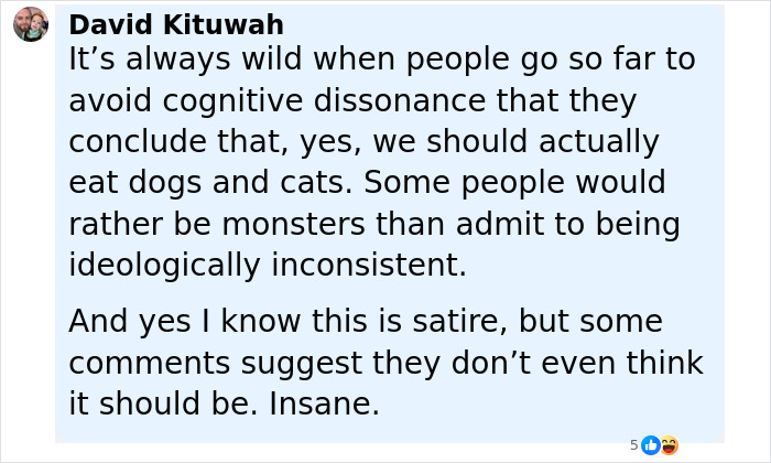 Screenshot of a social media comment discussing dog meat farm owner receiving violent threats after going viral. - 19