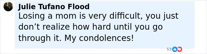 Comment expressing condolences on Brad Pitt's final message to his mom, showing viral support after her passing. Comment expressing condolences on Brad Pitt's final message to his mom, showing viral support after her passing.