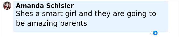 Screenshot of a social media comment praising Millie Bobby Brown as a smart girl and future amazing parent.