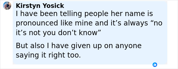 Screenshot of a social media comment discussing the real pronunciation of Kirsten Dunst’s name and common mistakes. Screenshot of a social media comment discussing the real pronunciation of Kirsten Dunst’s name and common mistakes.