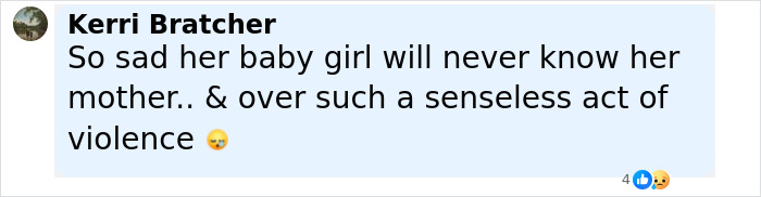 Comment on social media about a 7-month pregnant teen lost in a road rage shooting, expressing sadness over the violence. Comment on social media about a 7-month pregnant teen lost in a road rage shooting, expressing sadness over the violence.