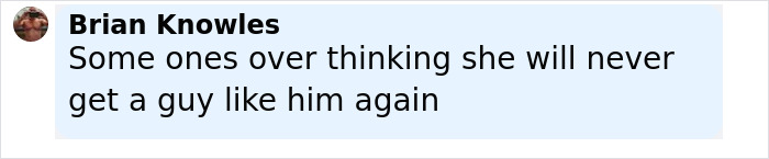 Screenshot of a comment from Brian Knowles discussing Travis Kelce&rsquo;s ex in relation to Taylor Swift&rsquo;s engagement.