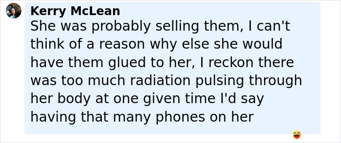 Screenshot of a social media comment discussing a 20-year-old woman found with 26 iPhones glued to her body on a bus. - 6