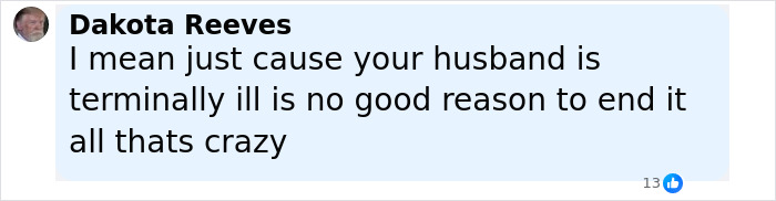 Comment from Dakota Reeves discussing the reasons behind a depressed mom ending the life of her family.