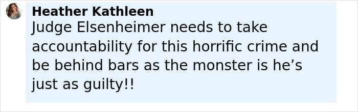 Comment by Heather Kathleen expressing outrage over captivity by stalker and calling for judge accountability.