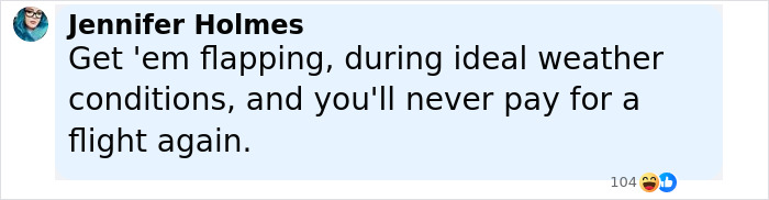 Comment by Jennifer Holmes on social media, discussing flight tips with a lighthearted tone and emojis, related to Ozempic vulva.