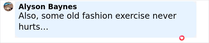 Screenshot of a social media comment by Alyson Baynes mentioning old fashion exercise, mentioning Ozempic vulva side effect discussion.