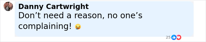 Comment by Danny Cartwright saying no reason needed and no complaints, related to Dan Reynolds going shirtless and toxic masculinity discussion.
