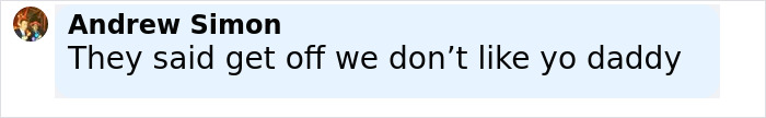 Text message screenshot showing Andrew Simon saying they were kicked off a ride for rude behavior linked to Sean Diddy's twin daughters.