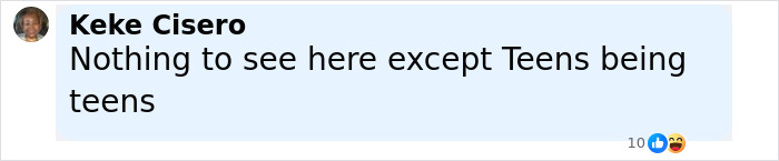 Comment by Keke Cisero stating nothing to see except teens being teens, reacting to Sean Diddy's twin daughters kicked off rollercoaster over rude behavior.