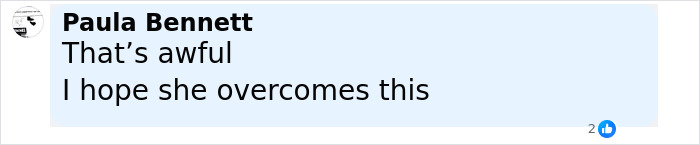 Screenshot of a social media comment by Paula Bennett expressing sympathy for Brandi Glanville&rsquo;s chemical burn on her face.