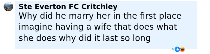 Commenter Ste Everton FC Critchley expressing disbelief about Bonnie Blue&rsquo;s ex-husband and her career in a documentary.