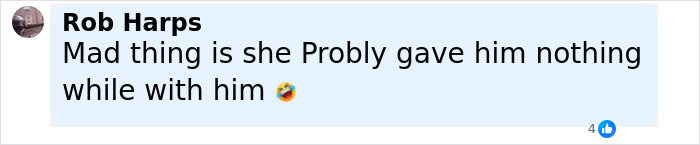 Screenshot of a social media comment by Rob Harps discussing Bonnie Blue&rsquo;s ex-husband and her career in a documentary.