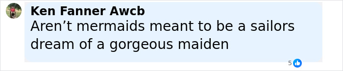 Comment by Ken Fanner Awcb questioning if mermaids are meant to be a sailor’s dream of a gorgeous maiden. - 14