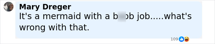 Comment on social media criticizing the famous mermaid statue for its unrealistic female body portrayal. - 20
