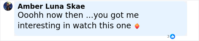 Facebook comment from Amber Luna Skae expressing interest in a controversial Wuthering Heights adaptation with a severe adult scene.