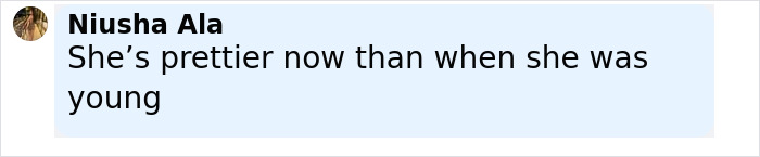 Comment by Niusha Ala displayed on a social media post responding to a viral moment featuring Jamie Lee Curtis cleavage memes.