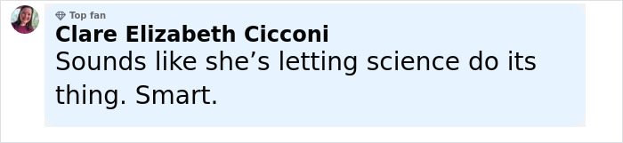 Comment from Clare Elizabeth Cicconi praising Serena Williams for embracing weight loss jabs in her dramatic transformation.