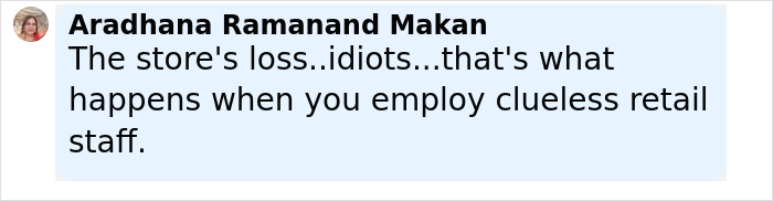 Comment expressing frustration about clueless retail staff related to Jennifer Lopez Chanel store incident.