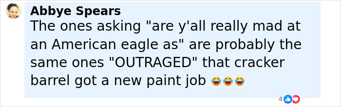 Screenshot of social media comment mentioning outrage and referencing Birds of a Feather viral ad backlash.