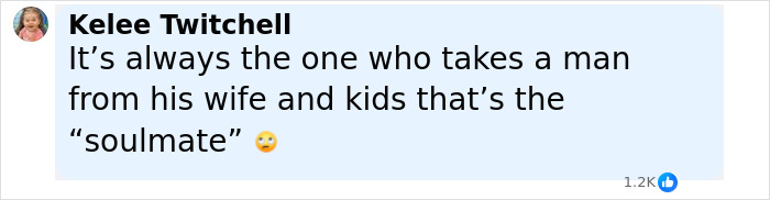 Screenshot of a social media comment referencing Kelly Clarkson's ex-assistant as Brandon Blackstock's soulmate in his obituary.