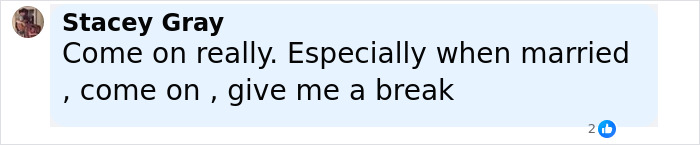 Facebook comment by Stacey Gray expressing frustration about marriage, related to Jeffrey Dean Morgan viral theory response.