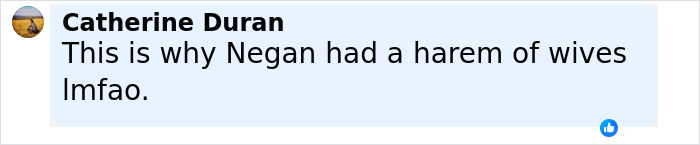 Comment from Catherine Duran discussing a viral theory about Jeffrey Dean Morgan and his personal habits.