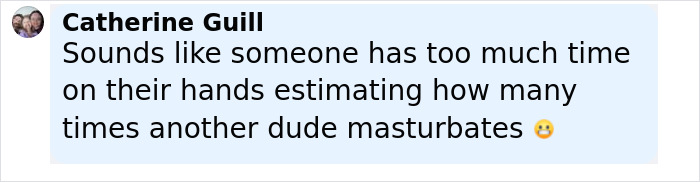 Screenshot of a comment by Catherine Guill responding to the viral theory about Jeffrey Dean Morgan&rsquo;s habits.