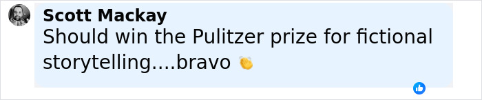 Comment by Scott Mackay praising fictional storytelling, highlighting the viral dog meat farm owner's threats controversy. - 30