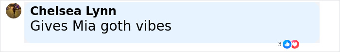 Screenshot of a social media comment reading Gives Mia goth vibes, referencing Jenna Ortega fans' reactions to her Wednesday looks.