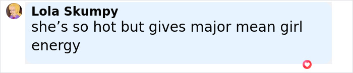 Comment from Lola Skumpy saying she&rsquo;s so hot but gives major mean girl energy, related to Jenna Ortega fans' reactions.