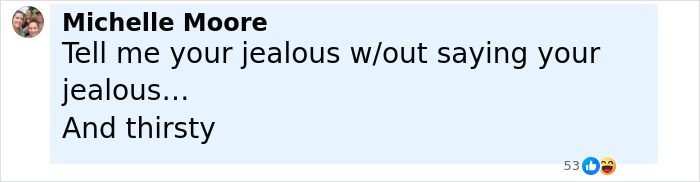 Screenshot of a social media comment by Michelle Moore reacting to Travis Kelce&rsquo;s ex Kayla Nicole buzz after his Taylor Swift proposal.