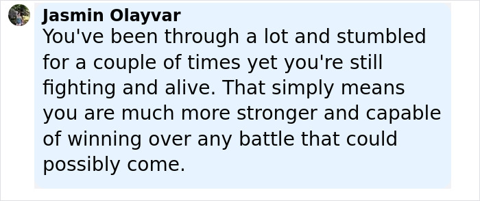 Message from Jasmin Olayvar encouraging strength and resilience after enduring pain dismissed by doctors before rare disorder diagnosis. Message from Jasmin Olayvar encouraging strength and resilience after enduring pain dismissed by doctors before rare disorder diagnosis.