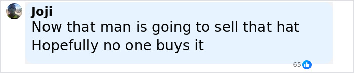 Comment by Joji saying now that man is going to sell that hat hopefully no one buys it about US Open hat snatcher incident.