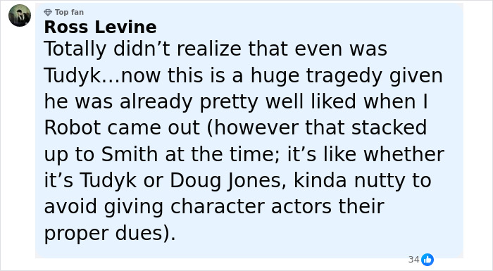 Ross Levine commenting on Will Smith's co-actor accusing the studio of removing his name from publicity materials.