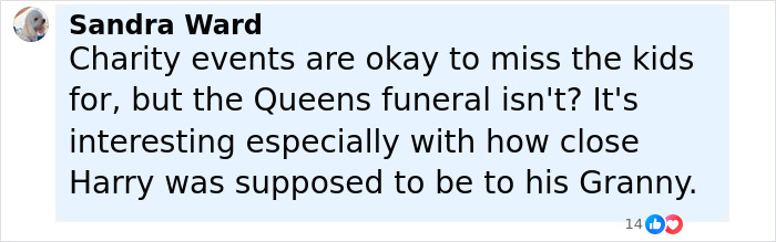 Comment by Sandra Ward discussing Queen Elizabeth’s funeral and its emotional impact related to Meghan Markle’s confession. Comment by Sandra Ward discussing Queen Elizabeth’s funeral and its emotional impact related to Meghan Markle’s confession.