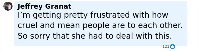 Comment from Jeffrey Granat expressing frustration about cruelty and sympathy for a woman in anti-loneliness club prank situation.