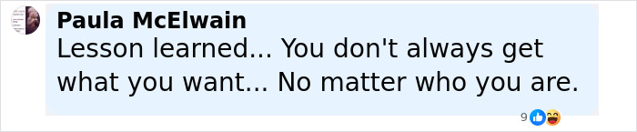 Paula McElwain sharing a thoughtful message about lessons learned and not always getting what you want regardless of your identity.
