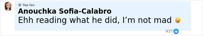 A social media comment by Anouchka Sofia-Calabro expressing calm reaction to a controversial inmate execution incident. - 15