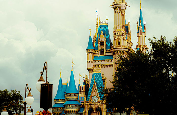 Castle with blue and gold turrets under a cloudy sky, symbolizing the most terrifying situation pilots have ever faced.