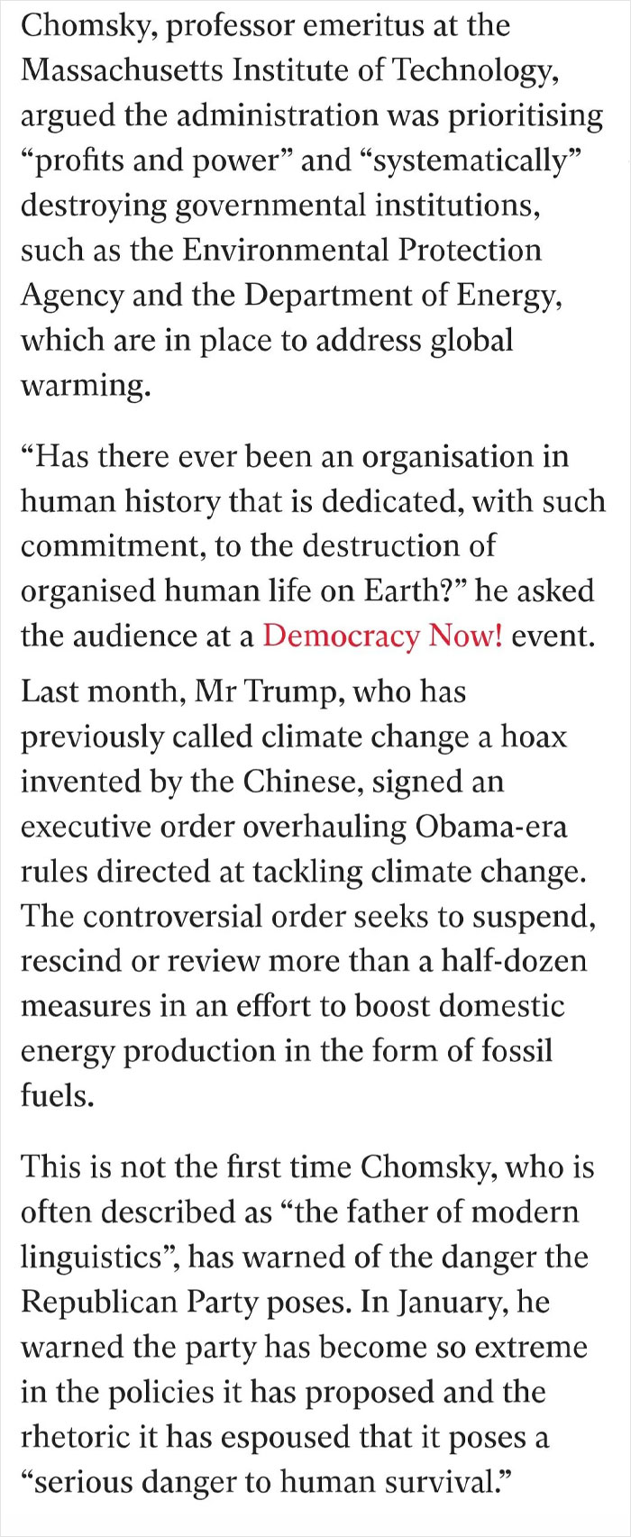 Text excerpt discussing predictions and warnings about climate change policies and their impact on human survival in accurate aged like wine style.