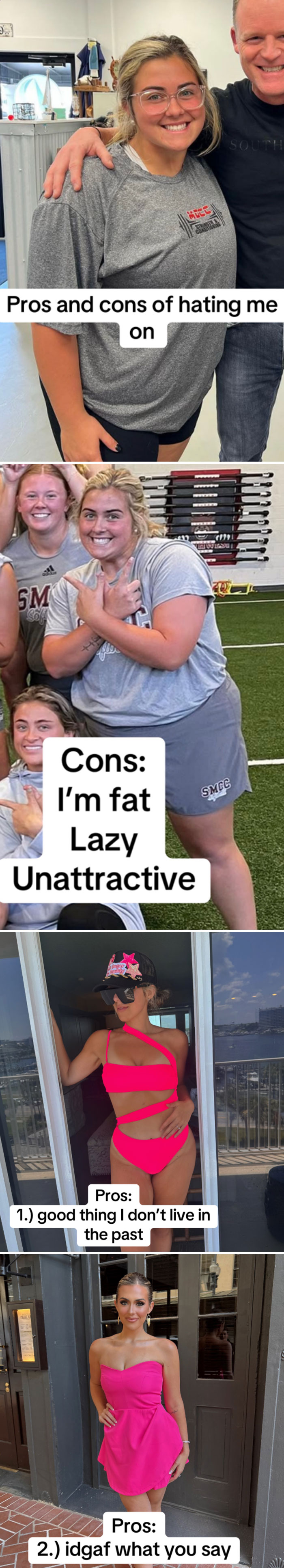 Before and after comparison pics showing personal transformation and decision to change for better confidence and lifestyle.