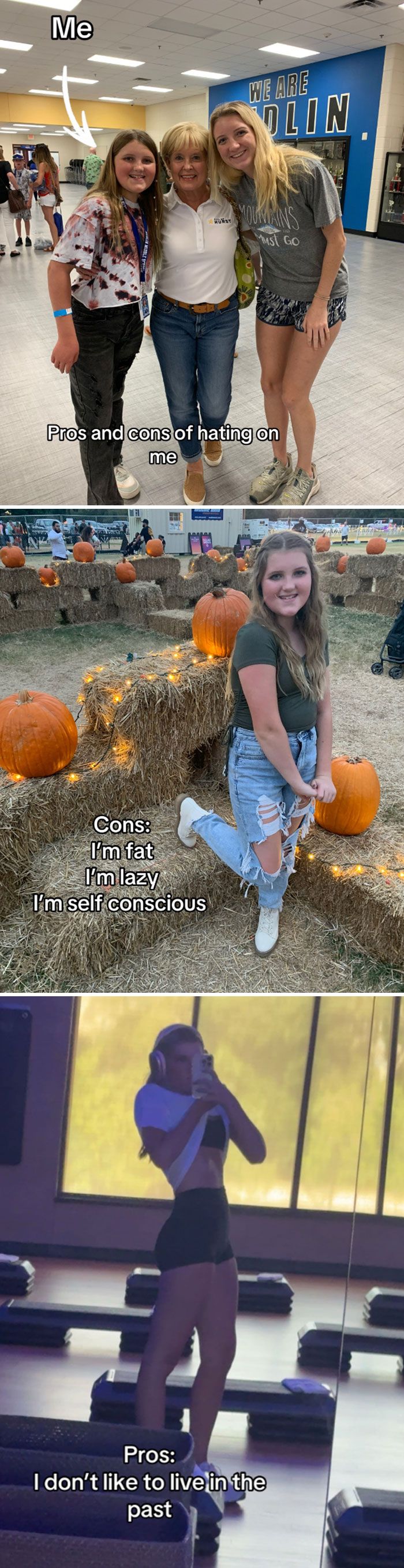 Comparison pics of person before and after change showing transformation and self-improvement journey with pros and cons.