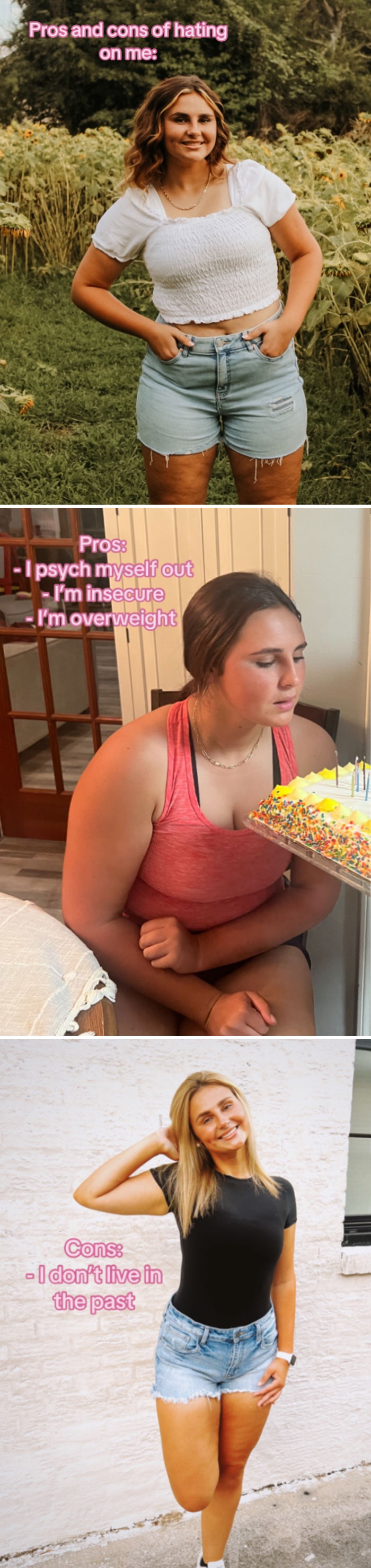 Comparison pics of people showing before and after they decided they needed to change, highlighting personal transformation.