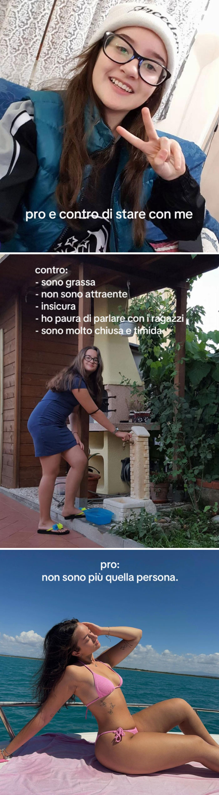 Comparison pics of a woman showing transformation before and after deciding she needed to change her confidence and self-image.